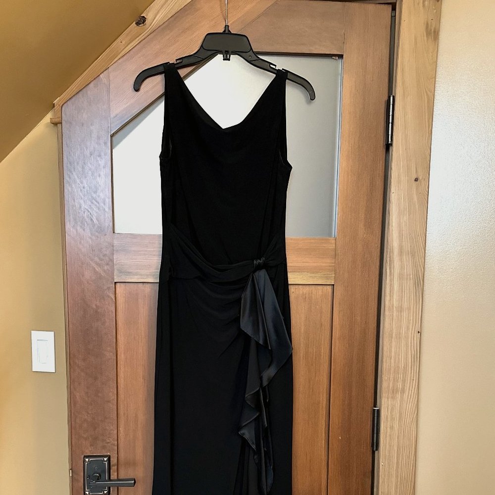 LAUREN Ralph Lauren Evening Gown, Black, Cowl Neck/Sleeveless/Size 6